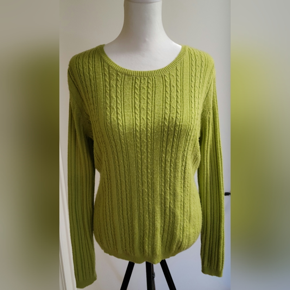 Academia || Preppy || Green Womans Crew-neck sweater Size S